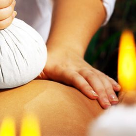 Relaxing massage with herbal compress, Viasun cosmetics WordPress Theme