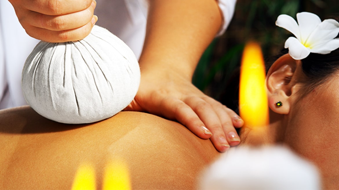 Relaxing massage with herbal compress, Viasun cosmetics WordPress Theme