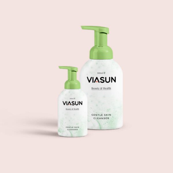Viasun cosmetics gentle skin cleanser bottles, WordPress theme by Bu Templines.